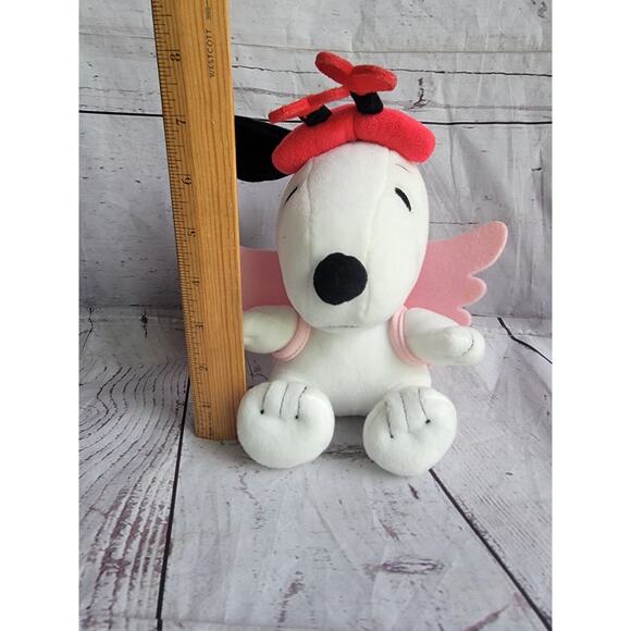 Hallmark Peanuts Angel Cupid Snoopy Dog Valentine’s Day Plush Pink Wings READ - Picture 2 of 9